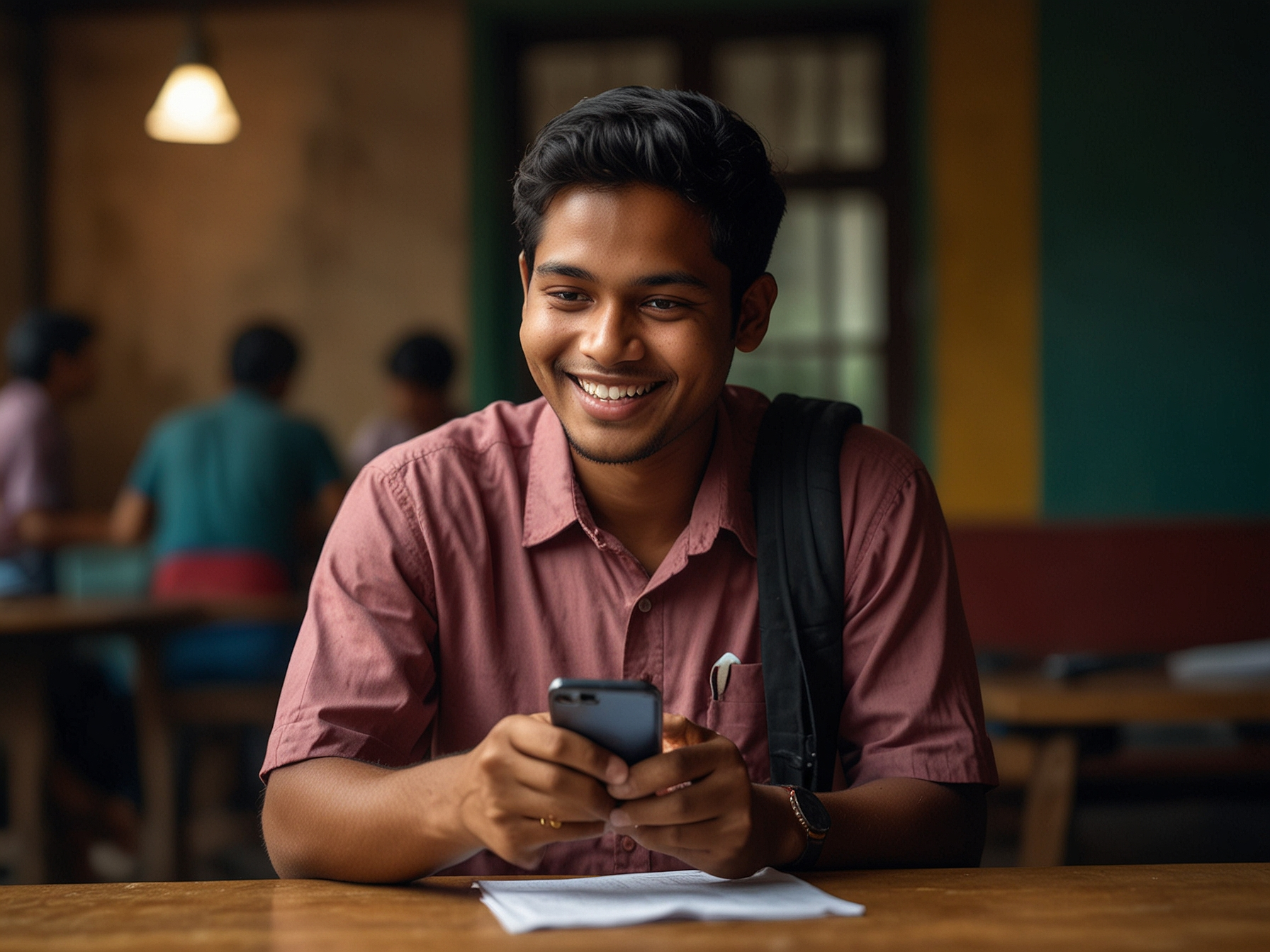 Happy new user completing registration